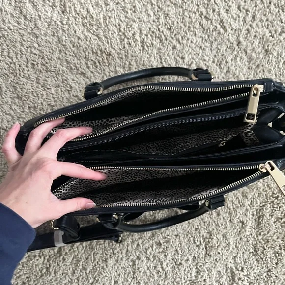 Black Leather Work Tote Bag - Picture 4 of 9